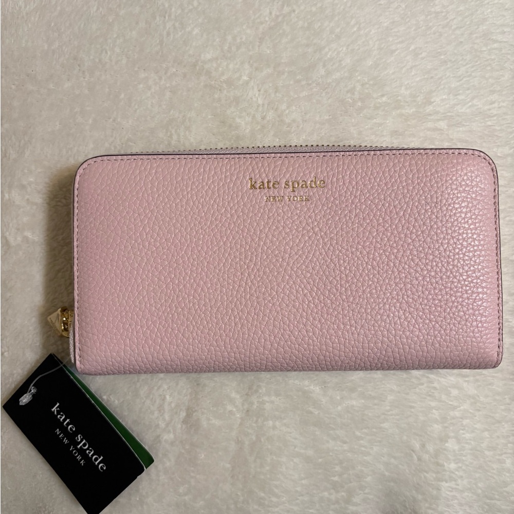 Kate Spade Light Pink Taylor Pebbled Leather Wallet
